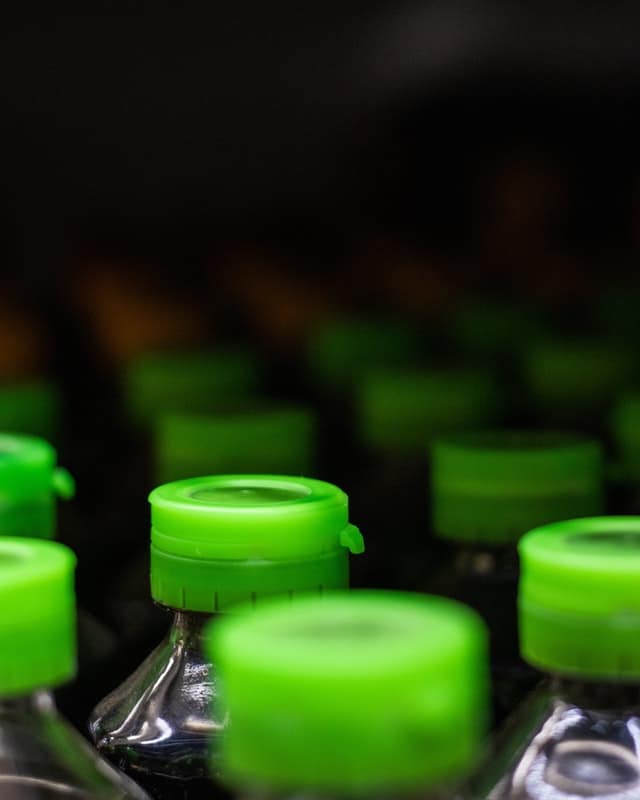 contract packaging. An image of beverages in rows.