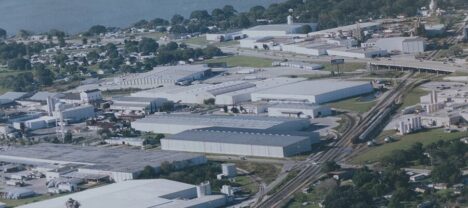 An aerial view of CWI Warehouse in the 1980s.