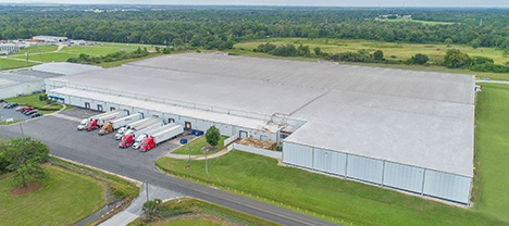 An aerial view of a CWI warehouse from the 1990s.