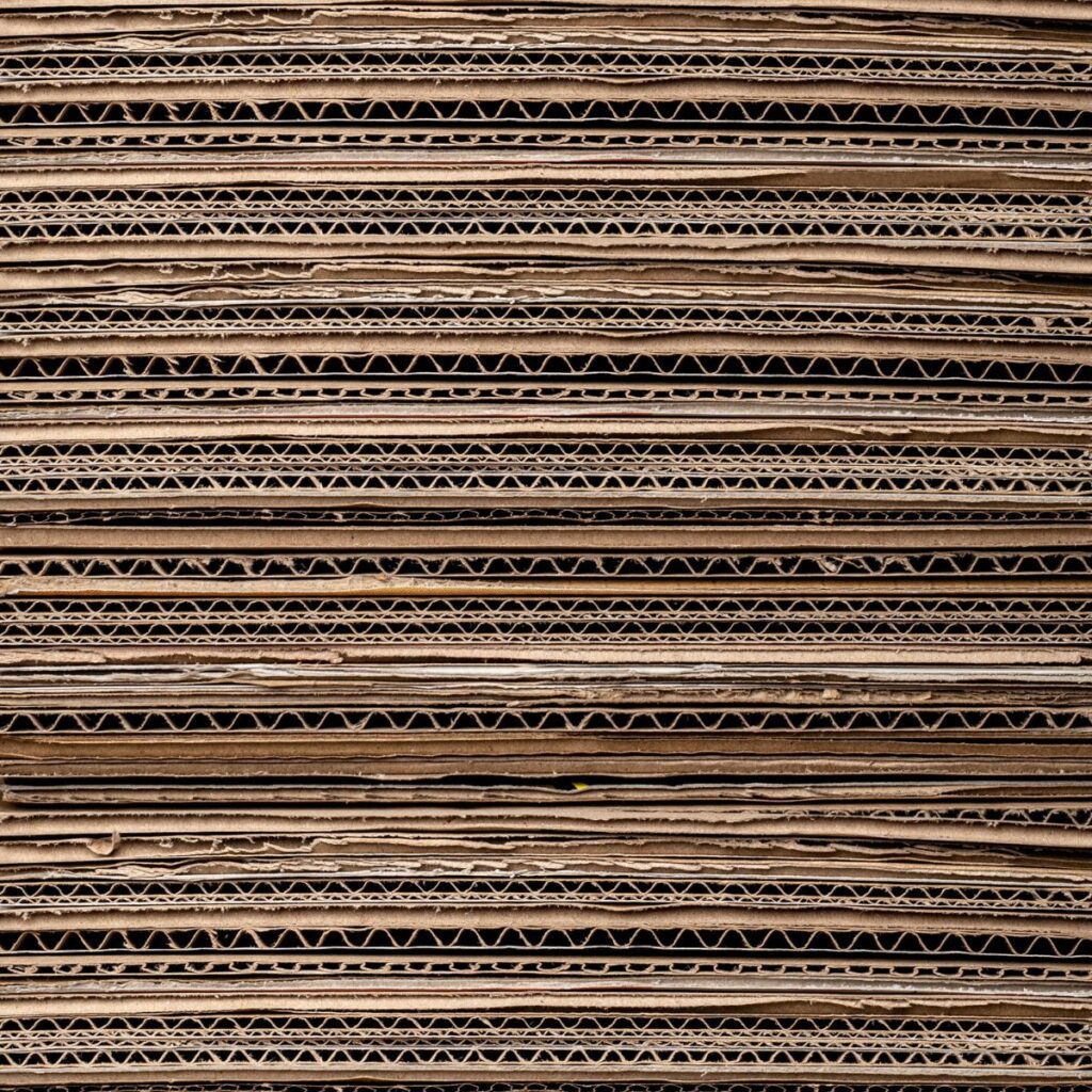 A stack of cardboard paper. 